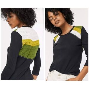 We the Free by Free People - Rainbow Knit 3/4 Sleeves Tee, Medium